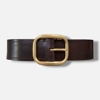 Loewe Women Brown Rounded Leather Belt Size 65/26