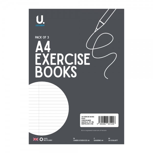 Pack of 3 32 Pages A4 Lined Exercise Books - Image 3