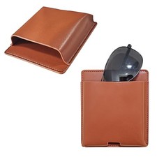 2 pcs Remote Control Holder, Wall Mounted Self-adhesive Leather Hanging Pouch