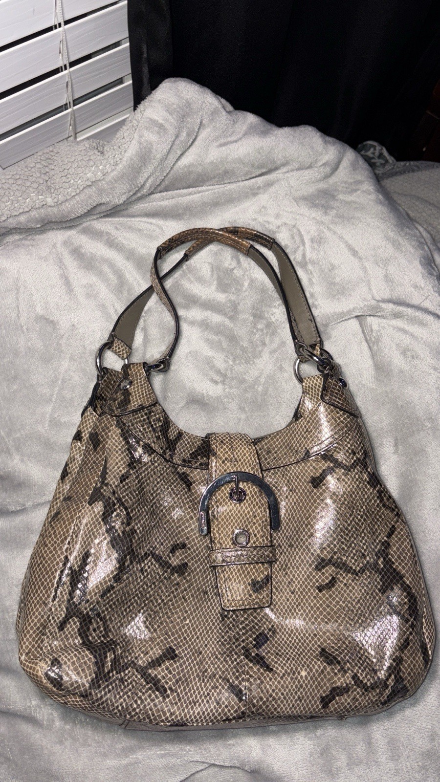 Coach Soho Lynn Python Embossed 3 Compartments Sn… - image 1