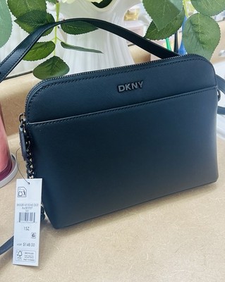 DKNY Womens Bryant Medium Flap Black Messenger CrossBody Shoulder