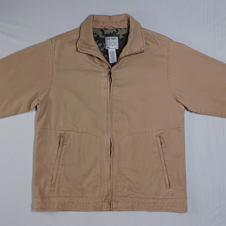 Jaqueta Bombardeiro Vintage Marinha Antiga Meninos XL Cáqui Tan Preppy Y2K - Imagem 2 de 4