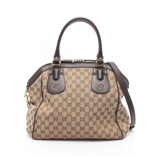 GUCCI Scarlet GG Canvas 2WAY Handbag Bag Canvas Beige 282299 Used