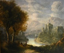 Alexander Nasmyth attributed Or Family Scottish Lanscape 18thc  Art Oil Painting