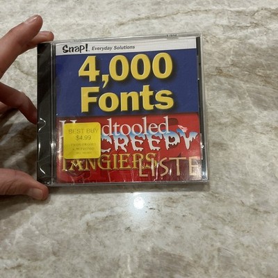 Snap! 4,000 Fonts - CD-ROM Sealed - Everyday Solutions - 2001 - PC Software