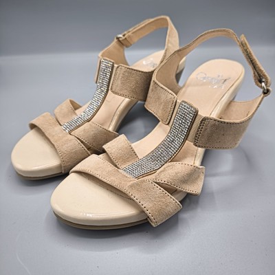 Caprice Gr 38 Damen Sandalen Sandaletten Riemchen Absatz UK 5 Sehr Gut 202