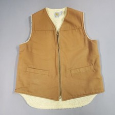 Vintage 1985 Carhartt Mens Sherpa Lined Duck Hunting Vest Size LT Made in USA