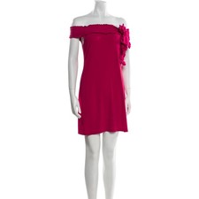 Red Valentino Pink Ruffled Off the Shoulder Mini Dress Designer Cocktail Party