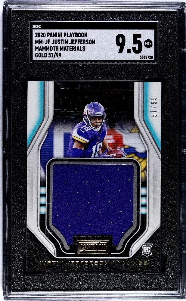 Justin Jefferson Panini Playbook Mammoth Materials #MMJF Gold