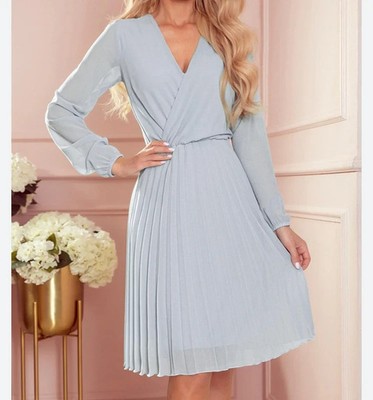 Numoco Cocktailkleid Hellgrau/Silber   Gr. L   Neu mit Etikett