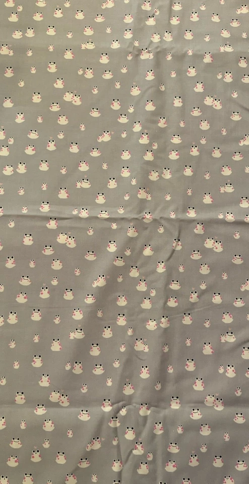 Cotton + Steel Fabric HOME SWEET GNOME White & Pink Frog Sarah Watts RJR 44” BTY - Image 2 of 4
