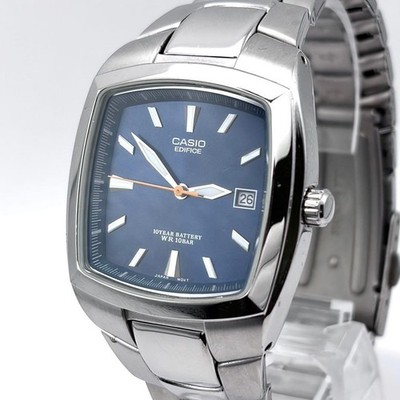 Casio Edifice EF-119 Quartz Watch Blue Dial Stainless Steel Men's