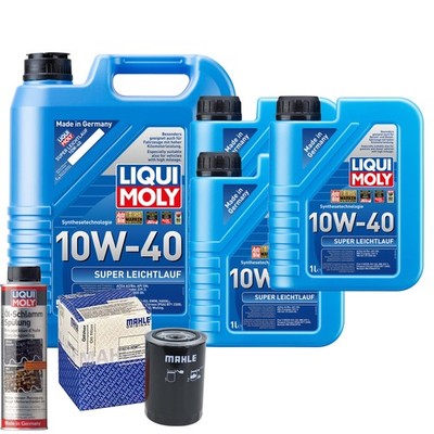 Motoröl 10W40 LIQUI MOLY Super Leichtlauf 8L+MAHLE Ölfilter +Ölschlammspülung