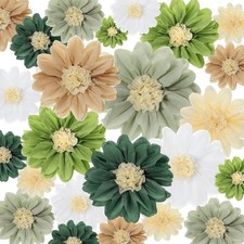 18 Pcs Mexican Paper Flowers Colorful Fiesta Tissue Paper Flowers Pom Poms Me...
