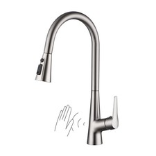 Motion Activated Kitchen Sink Faucet with Pull Down Sprayer, Brushed Nickel T...