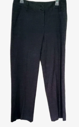 Pantaloni eleganti MICHAEL KORS donna taglia 8 grigio antracite Glen a quadri elasticizzati B3