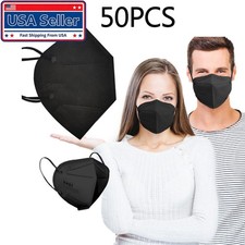 50Pcs KN95 Face Mask 95 Filter Disposable Respirator 5-Ply Protective Cover