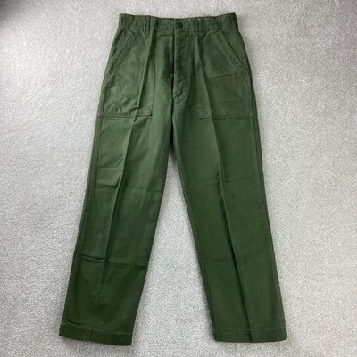 Vtg 60's OG-107 Trousers Mens 30x26 Green Cotton Sateen Type I Baker Pants