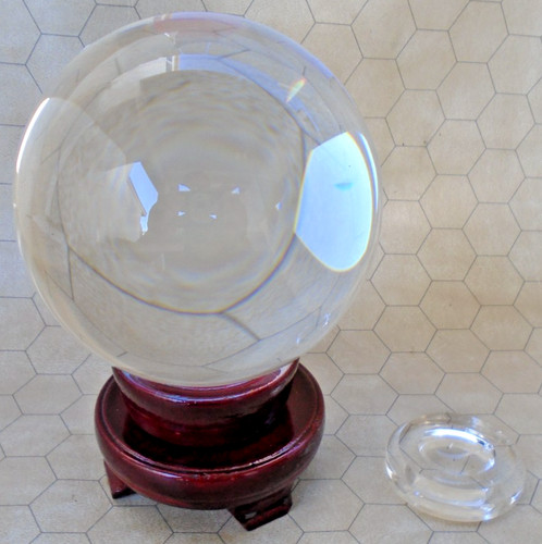 Amlong Crystal Ball Clear 5" Diameter with 2 Stands - 130mm