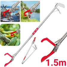 1.5m Foldable Snake Tongs Snake Catcher Tong Wide Jaw Stainless Steel Reptile Gr