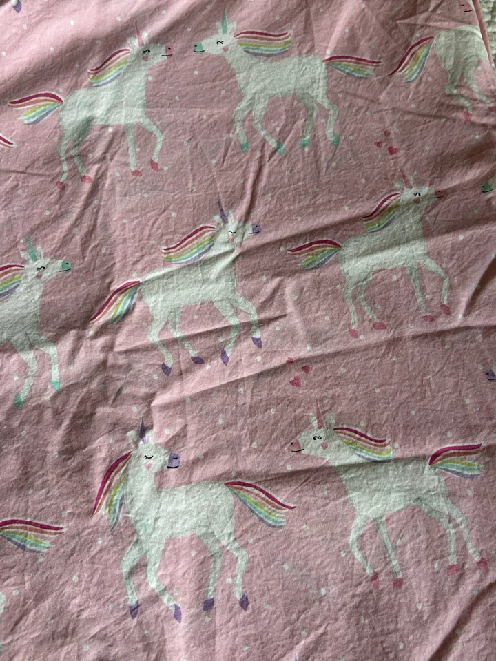 Funda nórdica Pottery Barn Kids unicornio arco iris rosa f/q cama queen completa Foto 3 de 4