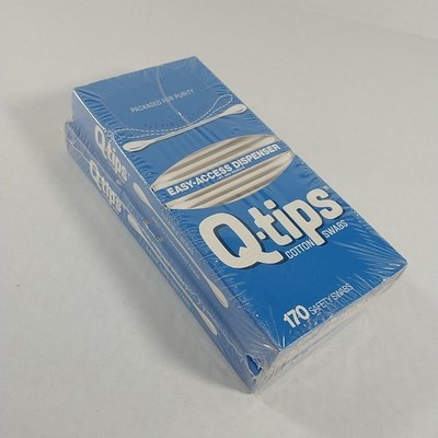 Vintage Q-tips Cotton Safety Swabs NOS  2 x 170 Count Packages Sealed 1970s Prop