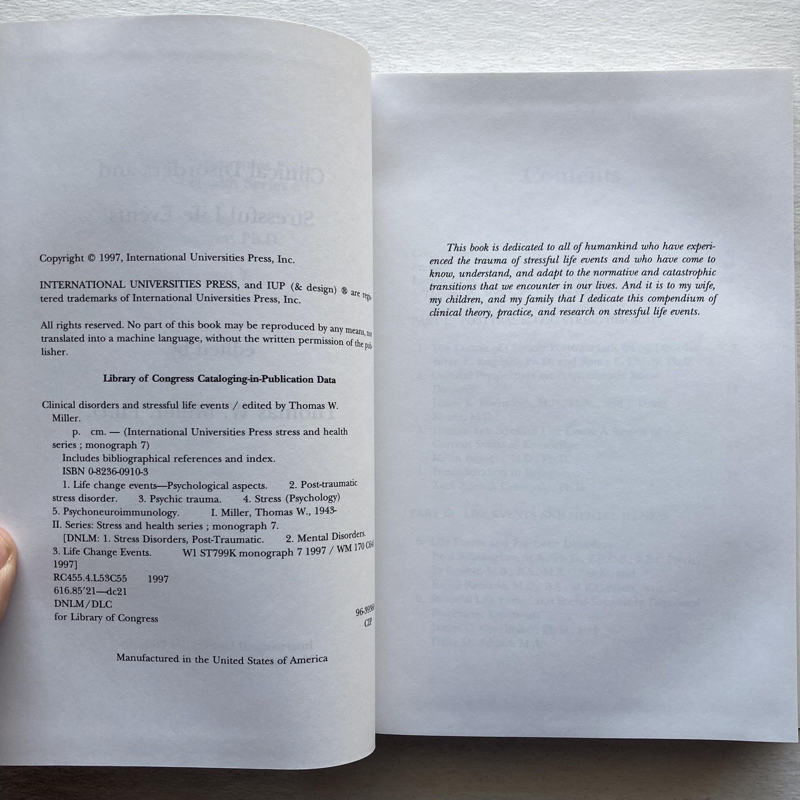 Clinical Disorders And Stressful Life Events Miller Psychology Hardcover