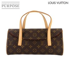 Auth     Louis Vuitton Monogram Sonatine Hand Bag Brown M51902 Gold Hardware Son