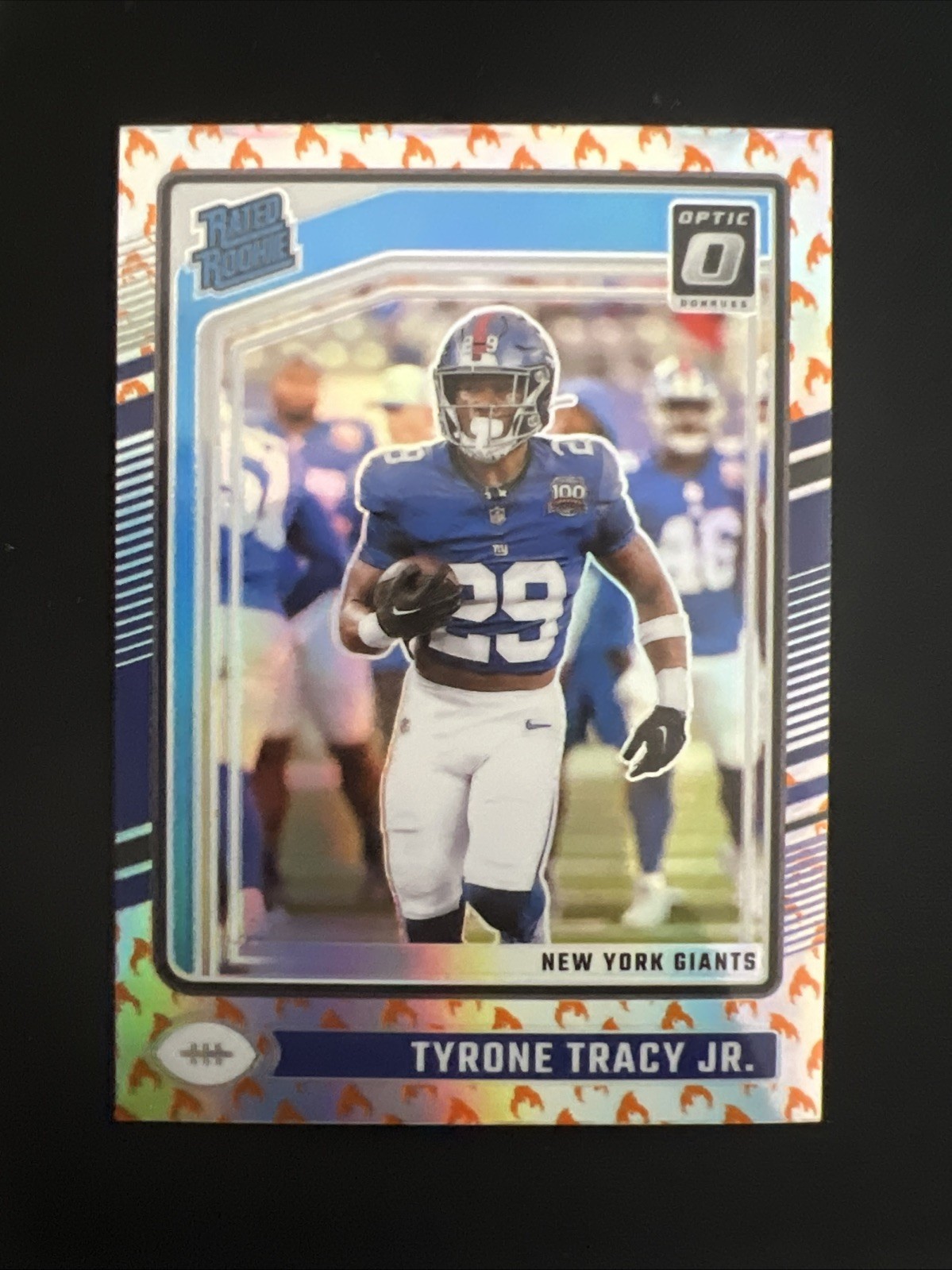 2024 Panini Donruss Optic - Rated Rookie Tyrone Tracy Jr. #259 Fire Emoji (RC)