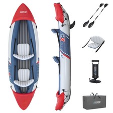 Image of Bestway 2-Person Inflatable Kayak with Oars Removable Fins, Carry Bag and Pump
