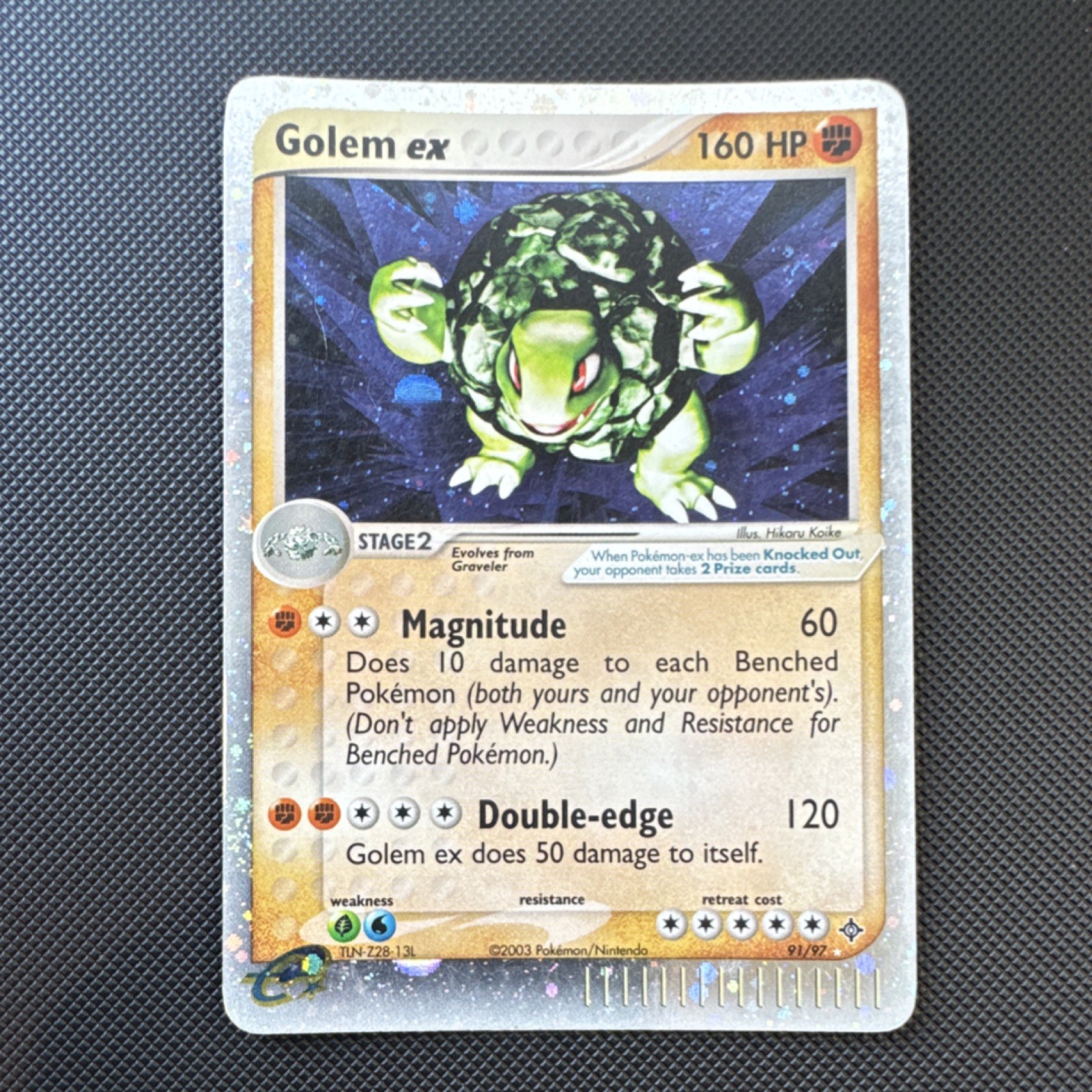 Pokémon Golem ex 91/97 EX Dragon 2003 Stage 2 160 HP Ultra Rare Holo English