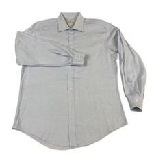 Ermenegildo Zegna Mens Textured Cotton Dress Shirt Size 16 41 L/S Italy Preppy