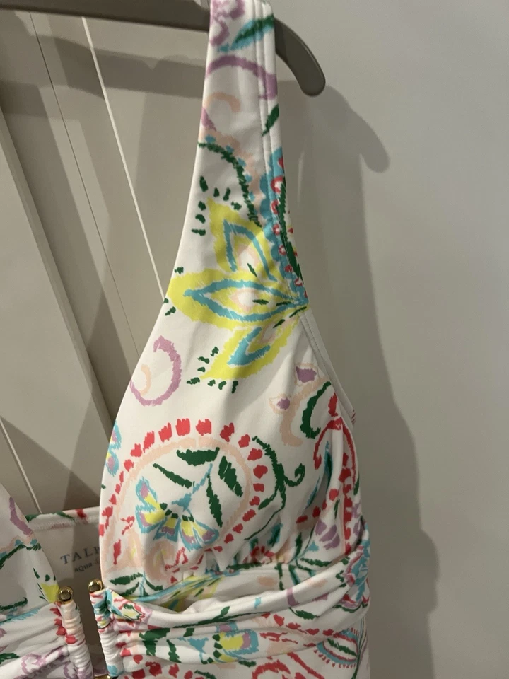 Camiseta Tankini Talbots Aqua Club Talla M, Rosa Paisley Floral Foto 4 de 4