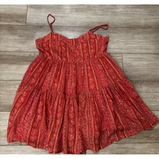 American Eagle Tiered Smocked Babydoll Mini Dress Size XL Pockets