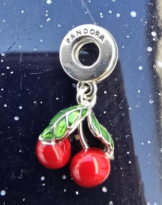 New 100% Authentic PANDORA 925 Asymmetrical Red Cherry Fruit Charm 791583C01