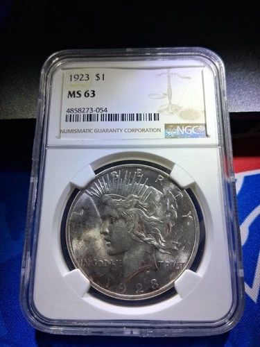1923 $1 Peace Silver Dollar MS63 NGC