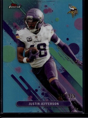 2025 Finest #90 Justin Jefferson Sky Blue Refractor #/325