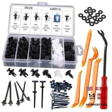 100 Pcs Car Bumper Push Retainer Clips 6 Type Nylon Fasteners Rivet