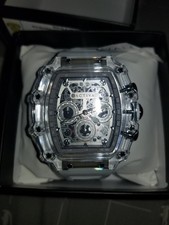 Activa X Invicta ACW2305-014 44mm Clear Chronograph Watch White Strap
