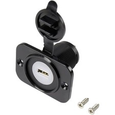 TruComponents USB-skt w/dust cap,vert 1-way,43.1 x 60mm,blue lighting