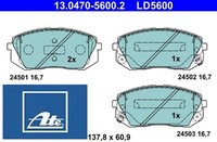 ATE 13.0470-5600.2 Bremsbelagsatz FüR Scheibenbremse Bremsbelagsatz