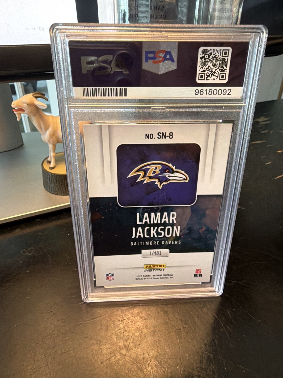 2023 Panini Instant Lamar Jackson Supernova PSA 9 MINT #/481 view 2