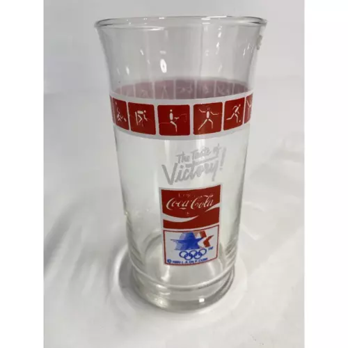 Vintage Coca Cola Taste of Victory Drinking Glass 1980 Olympic Los Angeles Cup