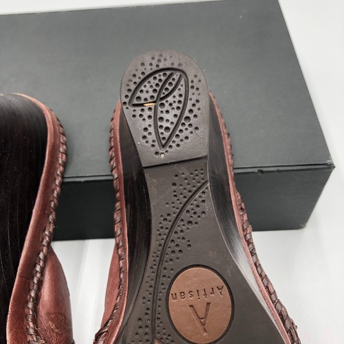 Clarks Artisan Mules Women's 9 M Brown Leather Wedge Heel Decorative Stitching - Bild 20 von 20