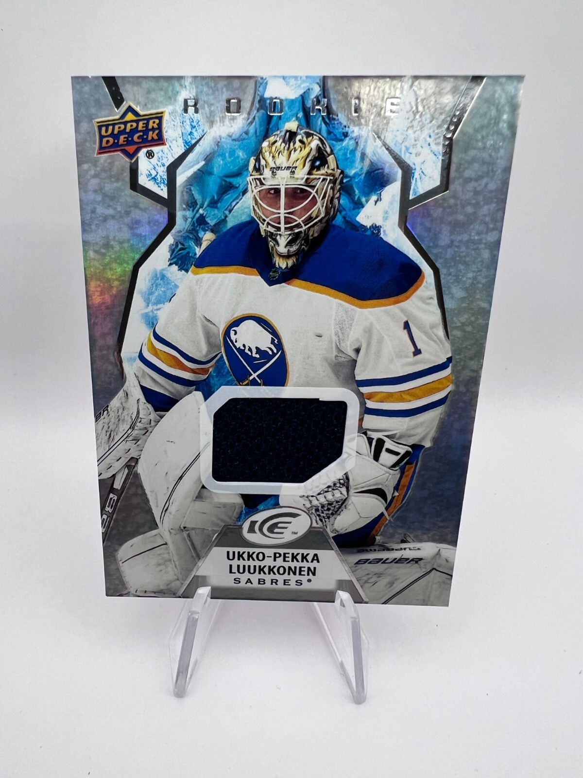 Ukko-Pekka Luukkonen 2021-22 Upper Deck Ice Rookie #102 Jersey Relics Sabres RC
