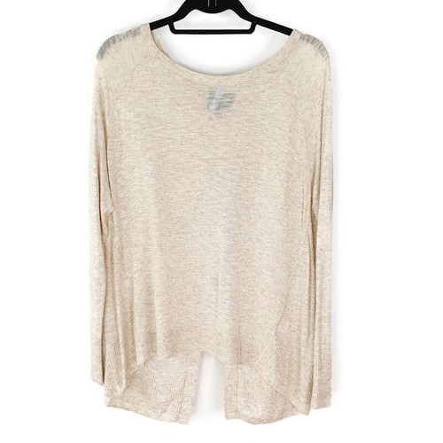 Leo & Sage Sweater Top Large Oatmeal Brown Tan Spl