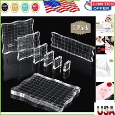 Comfort and Precision: 7-Piece Clear Acrylic Stamping Blocks for Scrapbooking