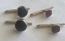 1/2"  5/16. Black Gold Plated Vintage SWANK Shirt Studs set groom prom tux Lot