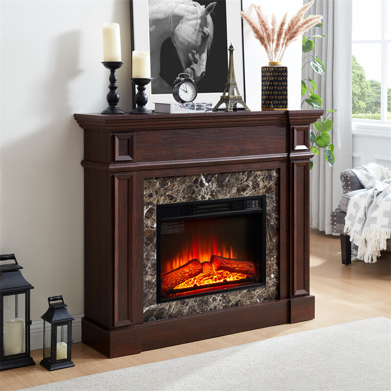 Ing Electric 1400w Fireplace Mantel Tv Stand Space Heater Wtih Remote