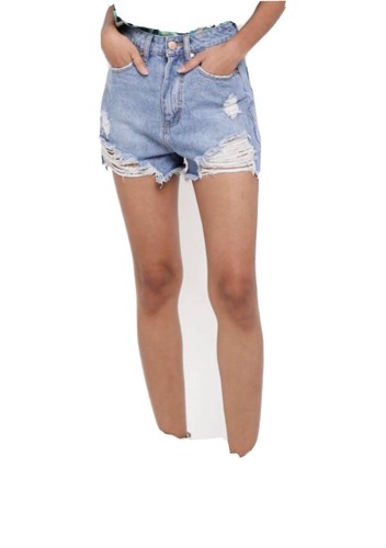 High Waisted Ripped Denim Shorts | eBay